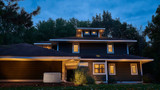 Large Home at Dusk with Power Supplied by the Briggs & Stratton 22kW Standby Generator