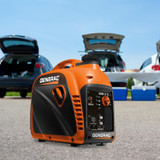 The Generac GP2500i Portable Inverter Generator with COSense at a Tailgate Party
