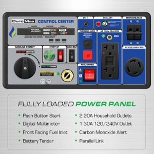 DuroMax 7000 Watt Inverter Generator Tri Fuel CO Alert