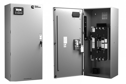 Cummins OTEC 208-Volt 3 Phase 125 Amp NEMA 1 Automatic Transfer Switch - Front and Open Views