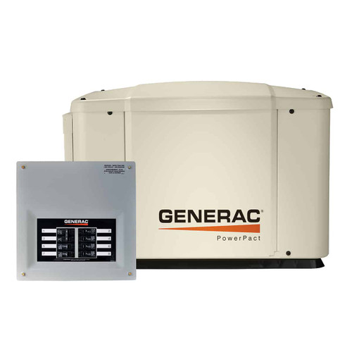 7kW Generac PowerPact 6519 Home Standby for Essential Backup Power with 50A Load Center ATS