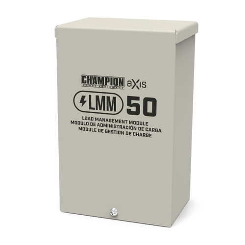 Front View Champion 50 Amp aXis Load Management Module NEMA 3R Enclosure for Indoor / Outdoor Installation