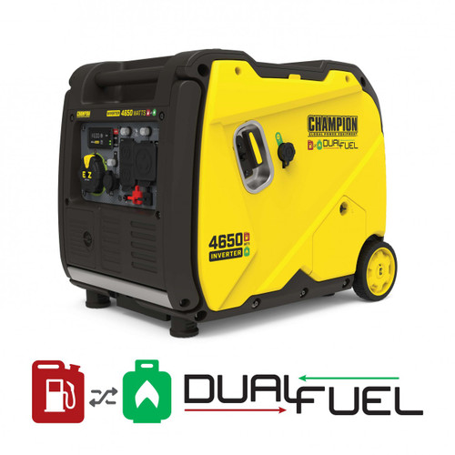 Champion Dual Fuel 4650 Watt Inverter Generator with Electric Start