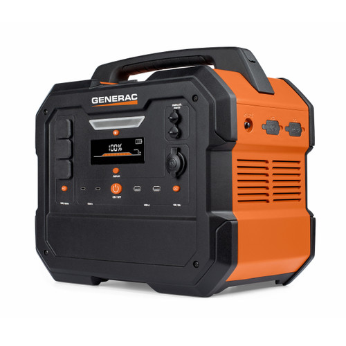 Generac GB2000 Portable Power Station with 4.7-inch Multi-Color Display, (3) 120-Volt Outlets, (2) USB-A, (2) USB-C, 12-Volt Outlet, Parallel Capability, Solar Charge Capability | 8026