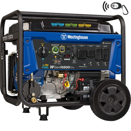 Westinghouse 10500 Watt Tri-Fuel Generator with Automatic Carbon Monoxide Detection and Shutdown WG10500TFc