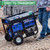 The DuroMax Dual Fuel XP10000HX with CO Alert is easy to transport with folding handle and never-flat wheels.