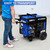 The DuroMax Dual Fuel XP15000EH is easy to transport with folding handle and never-flat wheels.