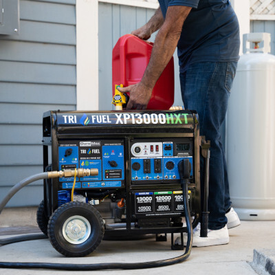 DuroMax 8000 Watt Generator Dual Fuel Electric Start at a Job Site