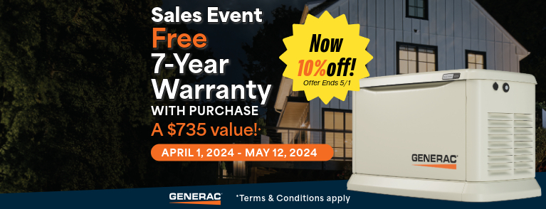 10% Off + Generac Generator Sale: Free 7-Year Warranty 