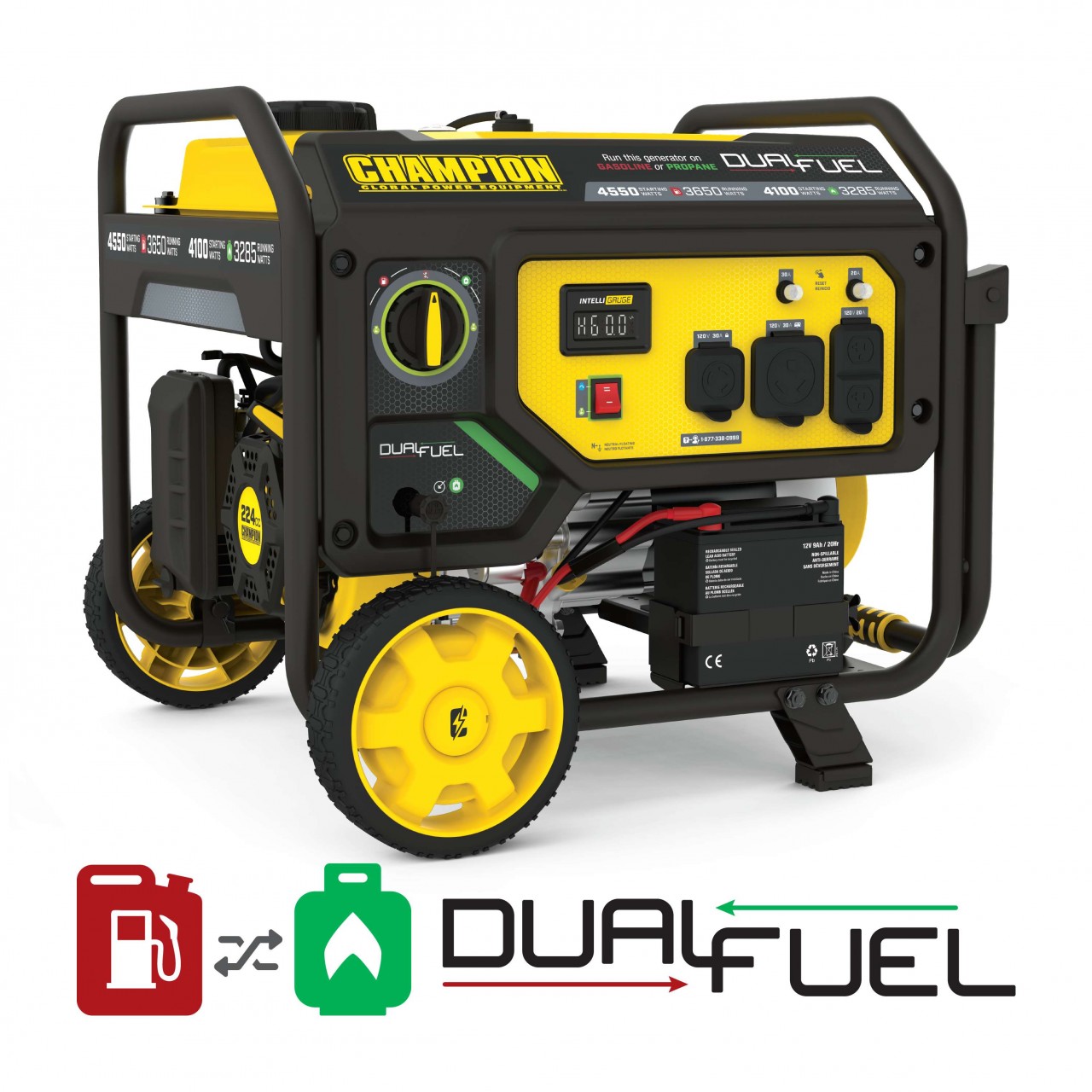 eriii❤️ 3650 Watt Champion Dual Fuel Electric Start Generator 200973