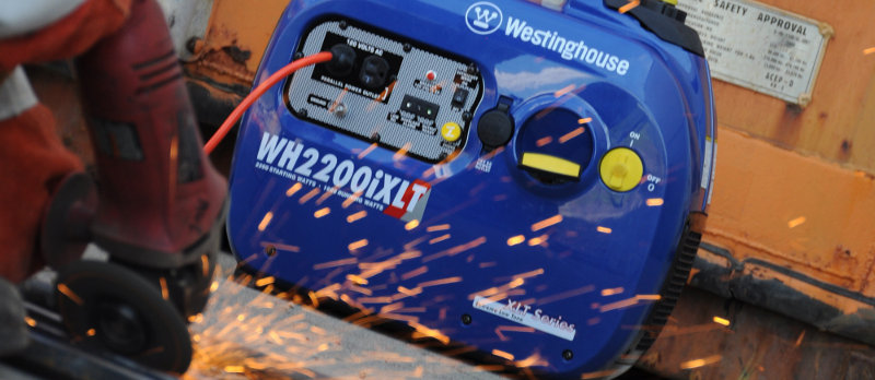Westinghouse WH2200iXLT Powering a Grinder at a Job Site