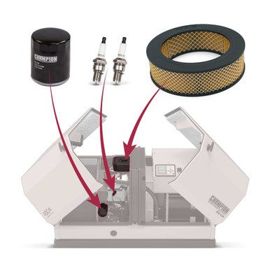NATIONAL　TV SERVICE GENERATOR 848A Champion 8.5kW Backup Generator + 8-Circuit ATS—Norwall