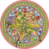 Erin E. Hunter: Floral Compass 500-Piece Circular Jigsaw Puzzle - POMEGRANATE