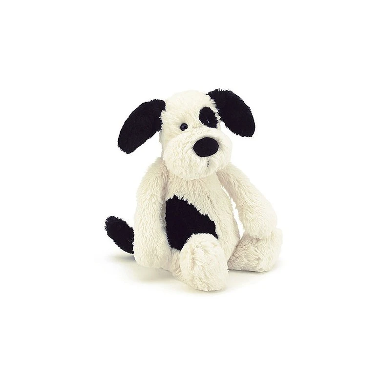 Small Bashful Black & Cream Puppy