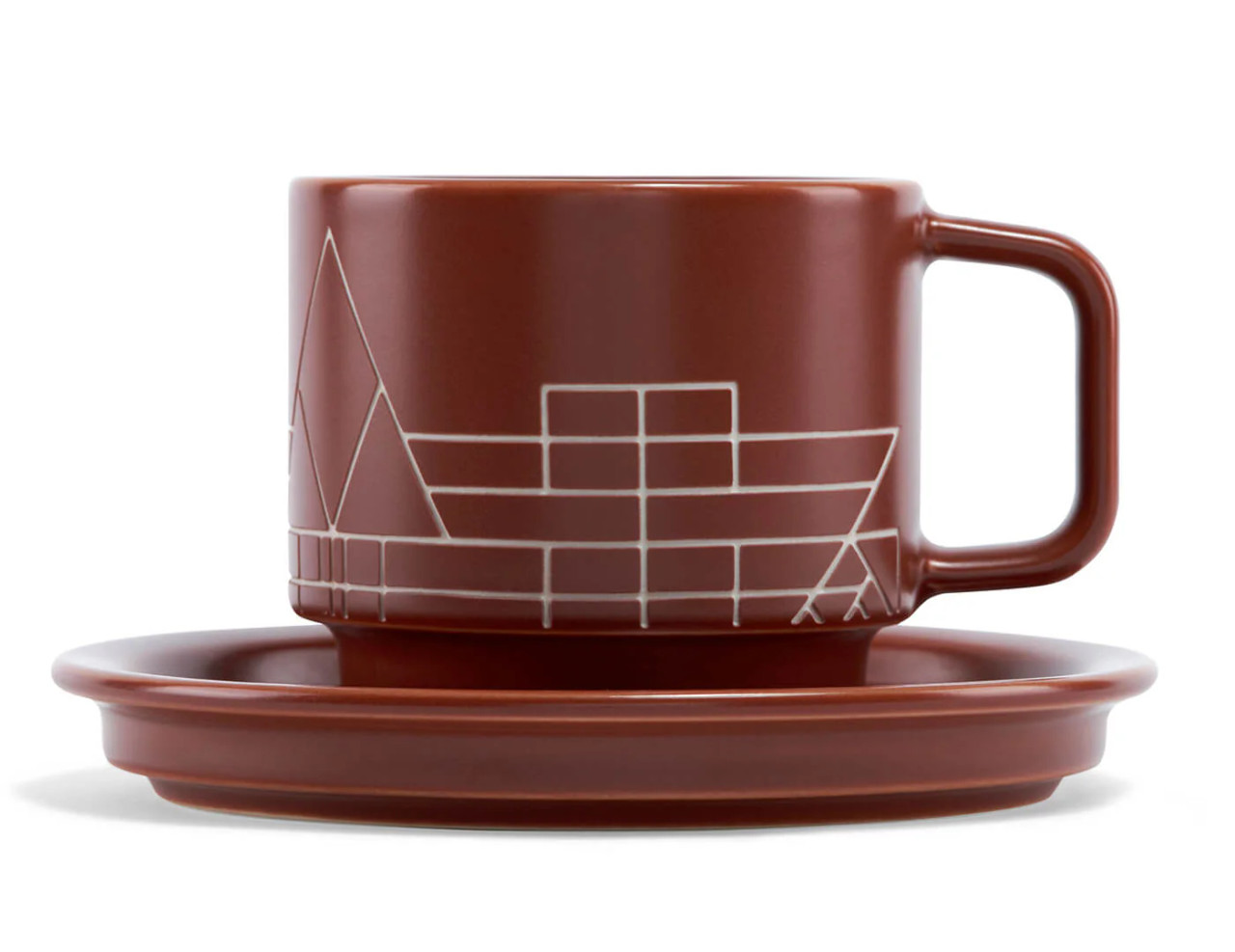 FRANK LLOYD WRIGHT TERRA TEACUP AND SAUCER - TEA FORTE