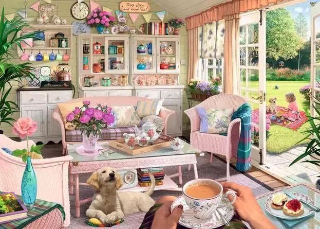 Adult puzzle 1000 pieces - My Haven: The Tea House by Steve Read