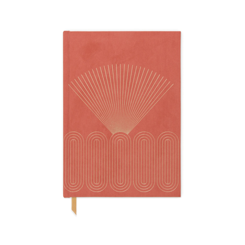 HARD COVER SUEDE CLOTH JOURNAL WITH POCKET | RADIANT RAYS