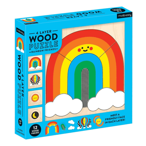 RAINBOW FRIENDS - 4 Layer Wood Puzzle - Galison Mudpuppy