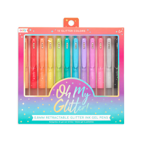 Oh My Glitter! Retractable Gel Pens - Set of 12 - OOLY