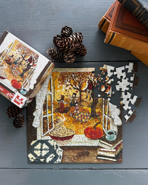 Autumn's Window Mini 100 Piece Mini Puzzle