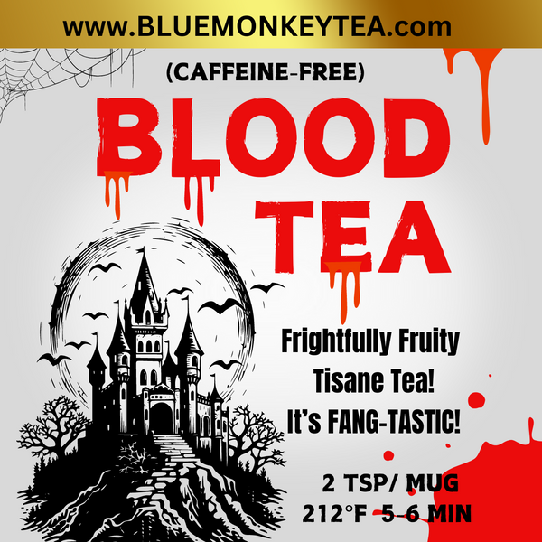 Blood Tea, Whole Fruit, Caff-free, Fruit and Herbal Loose Leaf Tea Blend - Seasonal Halloween Blood Tea, Whole Fruit, Caff-free, Fruit and Herbal Loose Leaf Tea Blend - Seasonal Halloween