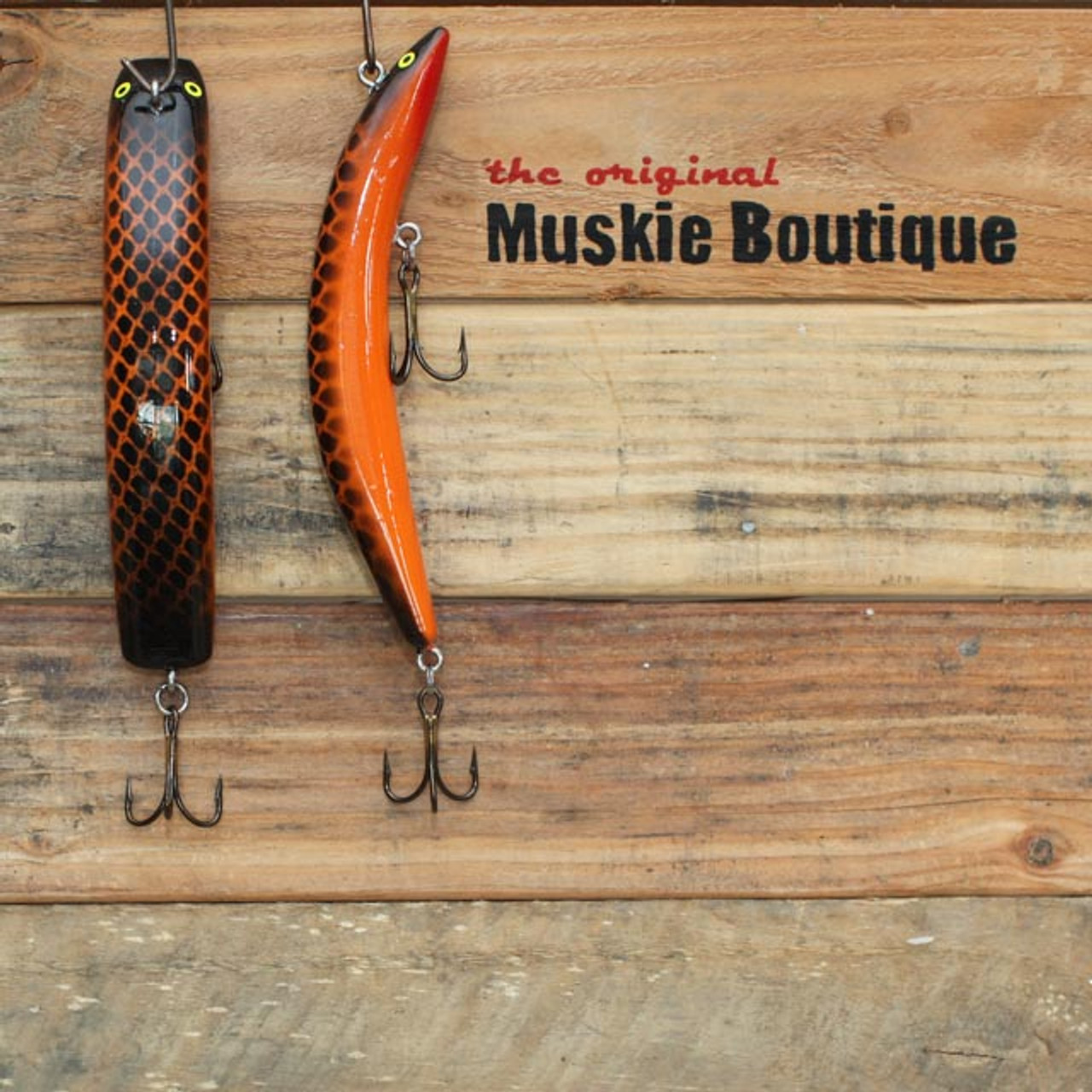 2) Vintage Old Wood Crankbait ~ Muskie / Northern Pike ~ Fishing Lures