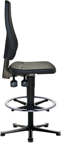 Arbeitsdrehstuhl Bodengleiter+Fußring Integralschaum schwarz 580-850mm PROMAT Arbeitsdrehstuhl Bodengleiter+Fußring Integralschaum schwarz 580-850mm PROMAT