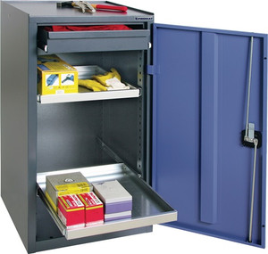 Werkzeug-/Beistellschrank H1000xB500xT500mm 1Schubl.,2Bd.anthrazit/blau,NCS
