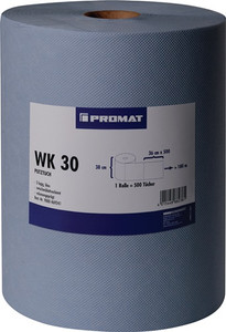 Putztuch WK 30 L.ca.360 mmxB.ca.380mm blau 3-lagig,volumengeprägt PROMAT