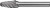 Frässtift KEL INOX D.12mm Kopf-L.25mm Schaft-D.6mm HM Verz.Normal,fein PROMAT