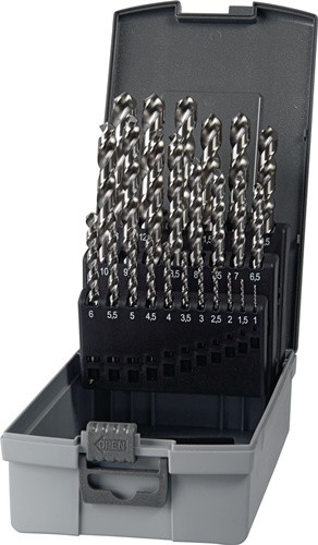 Spiralbohrersatz DIN 338 Typ UNI D.1-13x0,5mm HSS-Co 25-tlg.Ku.-Kass.PROMAT