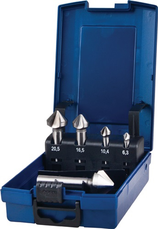 Kegelsenkersatz DIN 335C 90Grad 6,3-25mm HSS 5-tlg.Ku.-Kass.PROMAT Kegelsenkersatz DIN 335C 90Grad 6,3-25mm HSS 5-tlg.Ku.-Kass.PROMAT