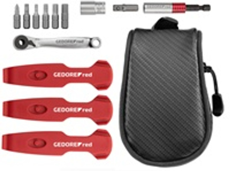 Werkzeugsatz Bike-Set Unterwegs 13-tlg.allgemeines Handwerk Tasche GEDORE RED