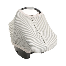Muslin Car Seat Canopy V2 - Grey Stripe