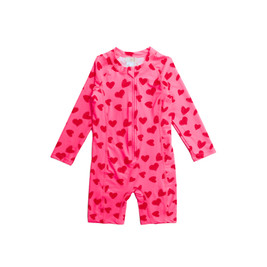 Neon by Nestling Shortie Swimmers - Kids - Pink Hearts