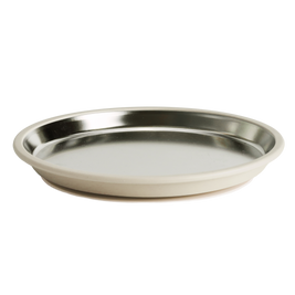 Nestling Stainless Flat Suction Plate 23cm - Oat