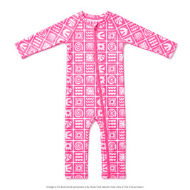 Nestling AquaLuxe Full Swimsuit - Neon Pink Retro Surf