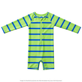 Nestling AquaLuxe Shortie Swimsuit - Neon Green Stripe