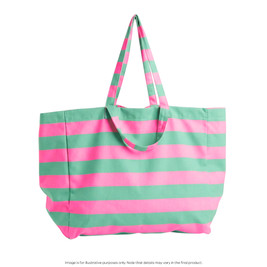 Nestling Beach Bag - Pink Teal Stripe