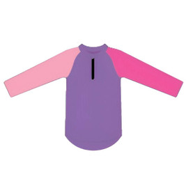 Nestling Neon Swim Half Zip Rash Vest - Spliced Purple