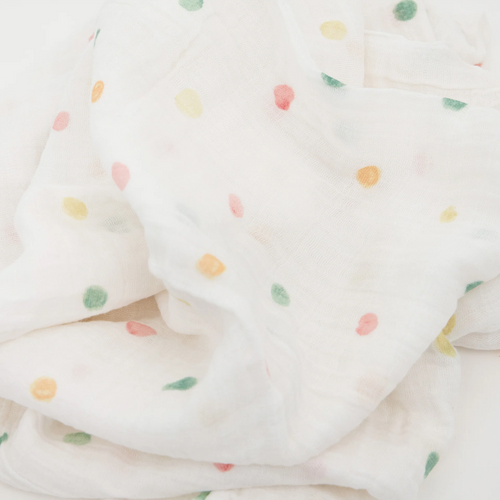 Little Unicorn Single Cotton Muslin Swaddle - Party Dots