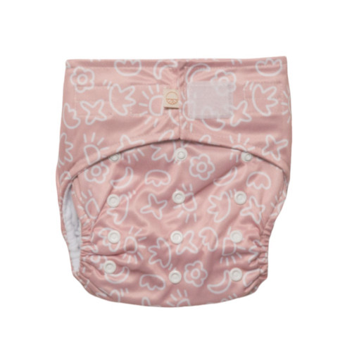 Nestling Simple Nappy Complete - Pink Pop Art