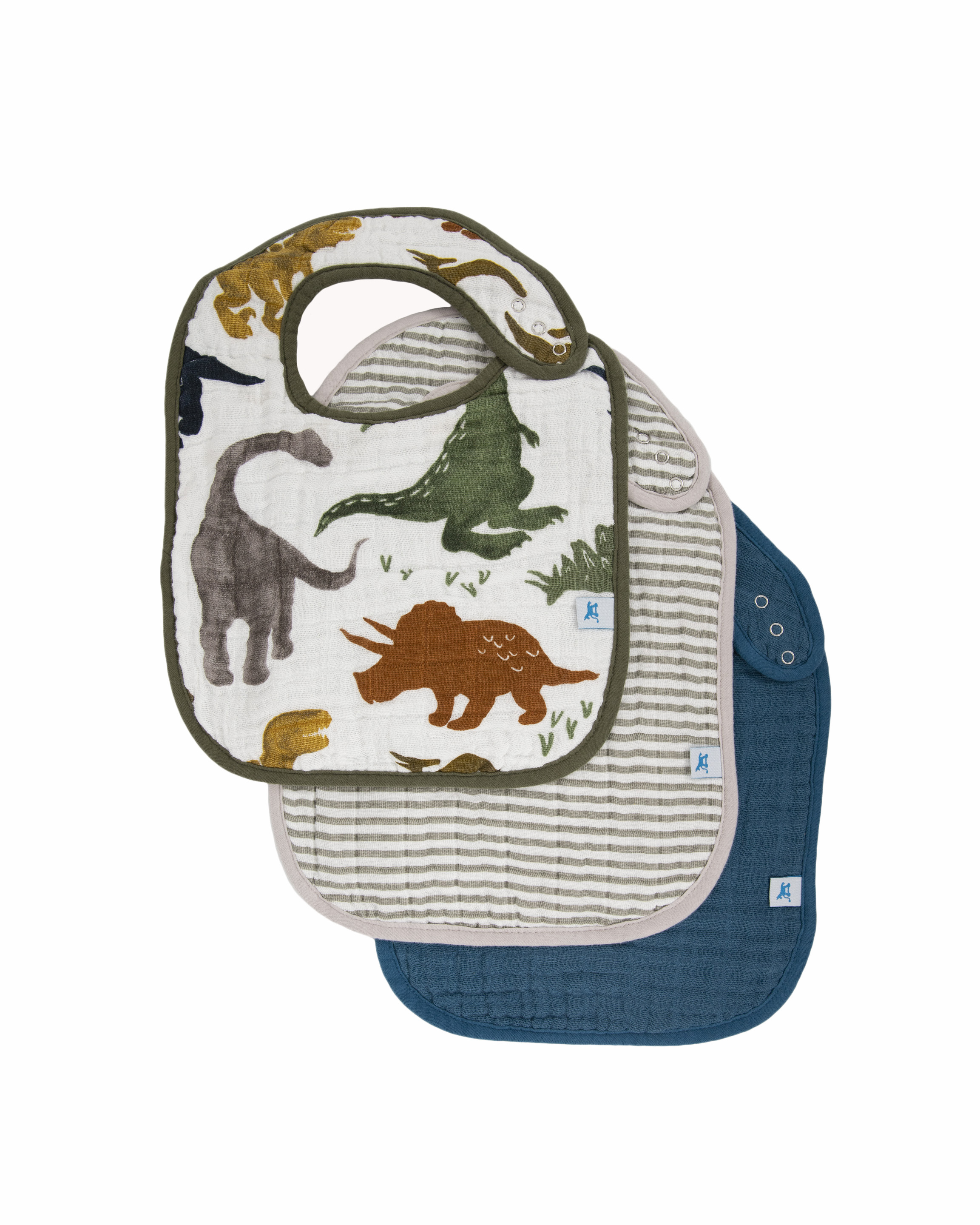 Muslin Classic Bib 3 Pack - Dino Friends 2