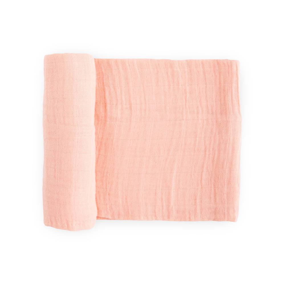 Single Cotton Muslin Swaddle - Rose Petal