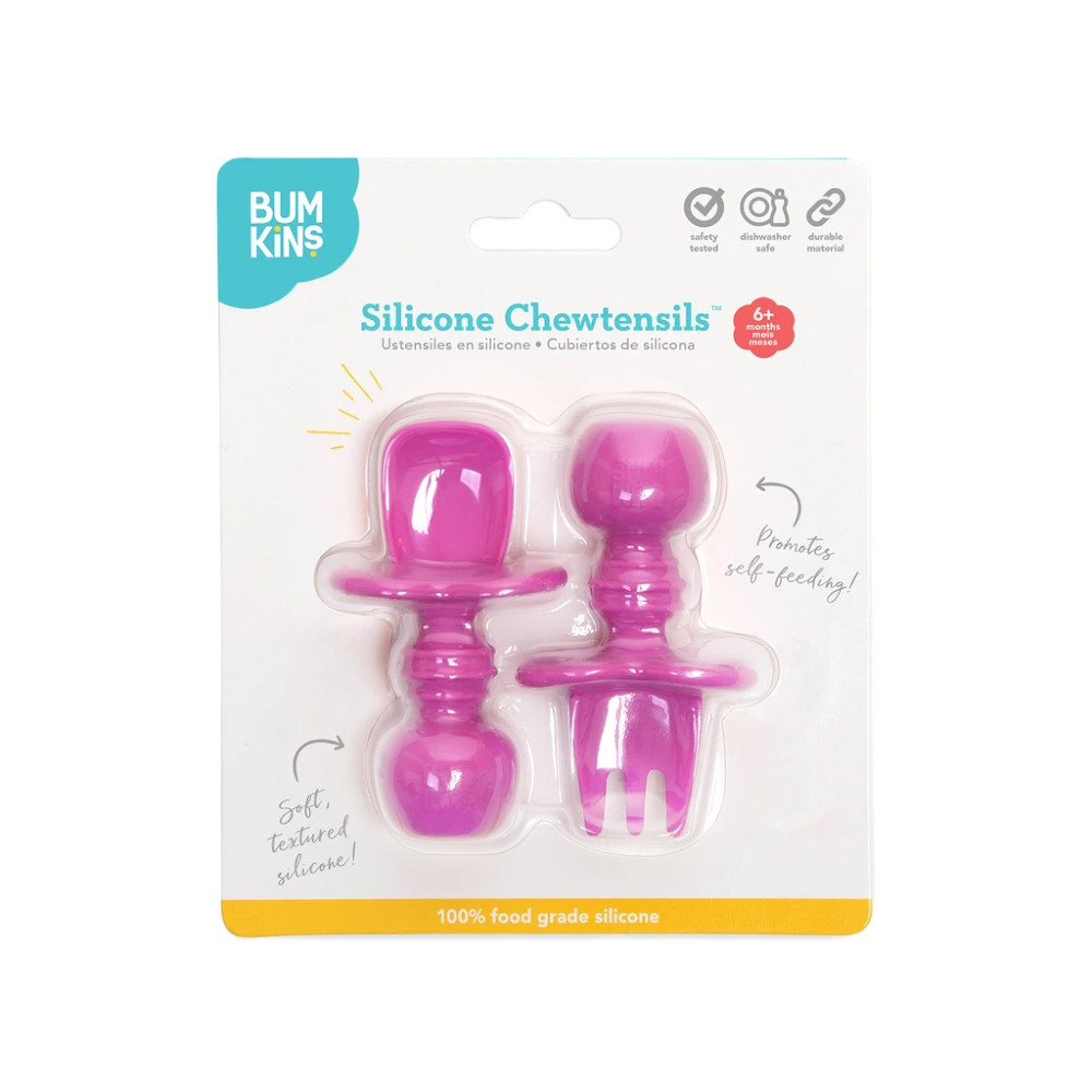 Bumkins Silicone Chewtensils - Fuchsia