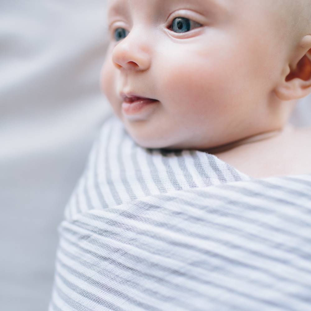 Little Unicorn Single Cotton Muslin Swaddle - Grey Stripe