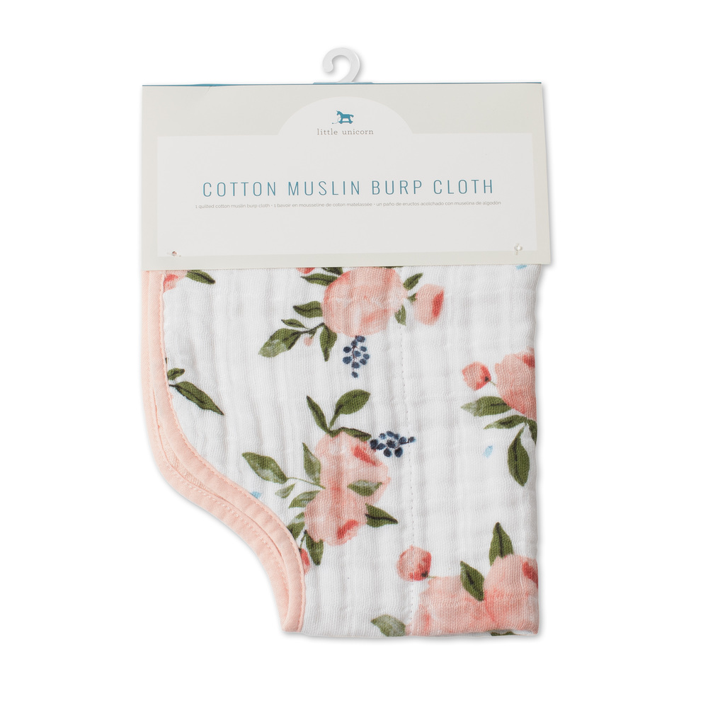Muslin Burp Cloth - Watercolour Roses