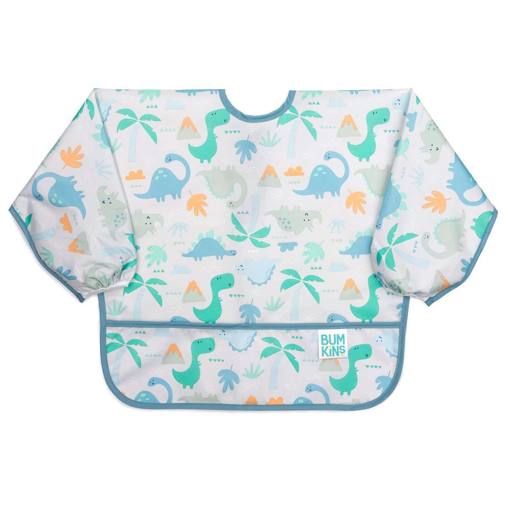 Bumkins Waterproof Sleeved Bib - Dinosaurs