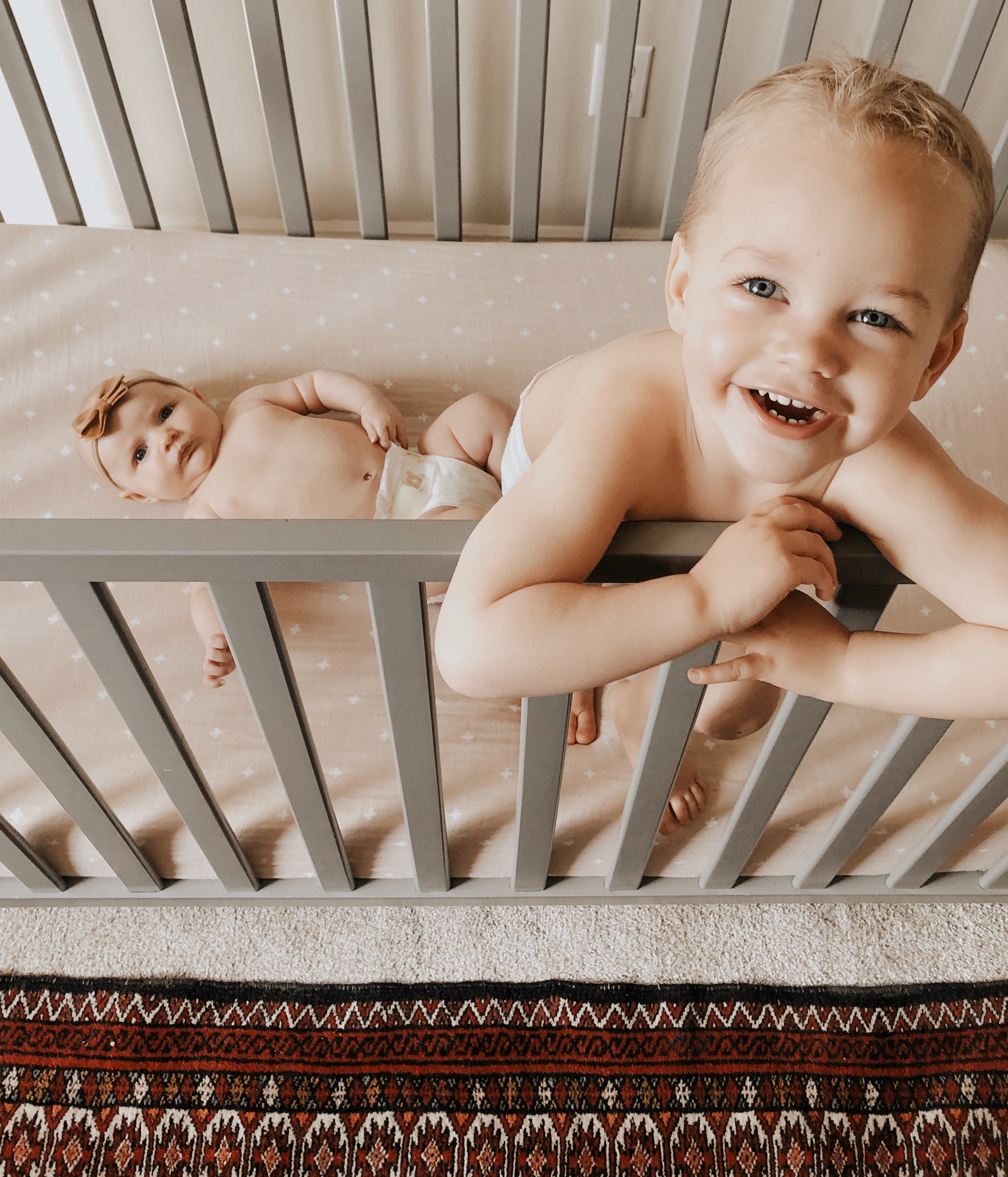 Muslin Fitted Cot Sheet - Taupe Cross