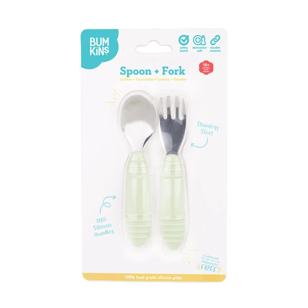 Bumkins Spoon and Fork - Sage